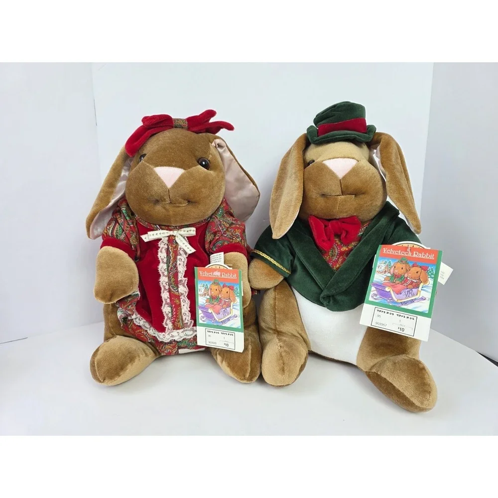 NWT Vintage 1980s‎ plush Velveteen Rabbits by Rabbit Ears Productions